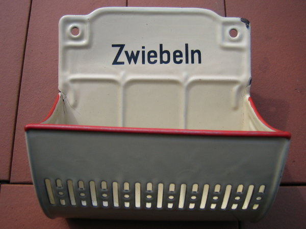 Alte Zwiebel Ablage Emaille