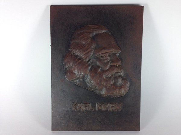 Karl Marx Relief Kunstguss Metall