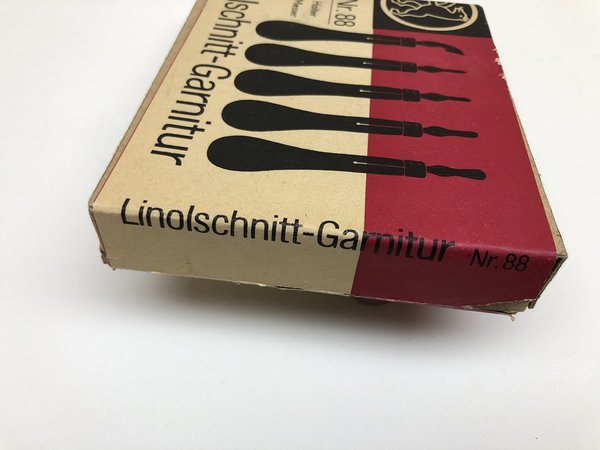 DDR Linolschnitt Garnitur Nr.88 5 Halter und Messer