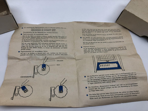 DDR Paginiermaschine mit Unterschlagfärbung Stempel Polygraph Zifferndruck