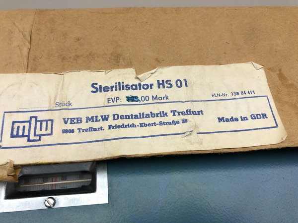 DDR Sterilisator HS01 VEB MLW Dentalfabrik Treffurt